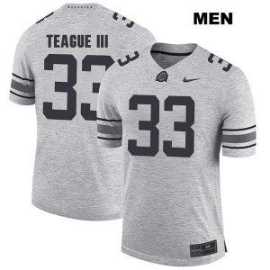 Men's NCAA Ohio State Buckeyes Master Teague #33 College Stitched Authentic Nike Gray Football Jersey VQ20W81DI